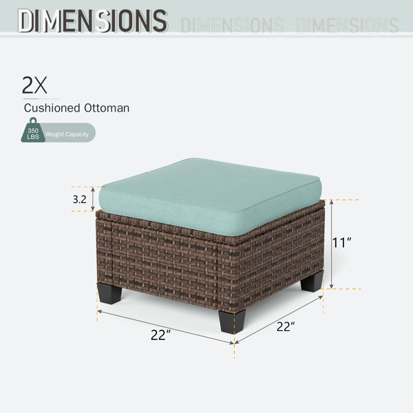 Lark Manor Argyri Wicker Outdoor Patio Ottomans & Reviews | Wayfair